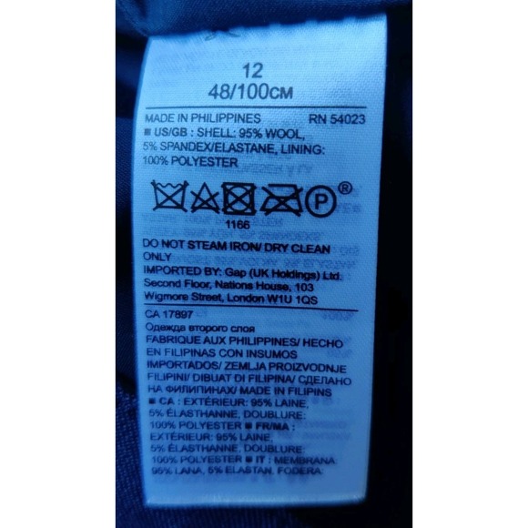 Banana Republic Women's Wool Pencil Straight Skirt Size 14 Navy‎ Blue Business - Picture 4 of 4